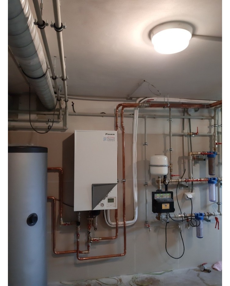 Inštalácia tepelného čerpadla Daikin EHBH, Snežnica